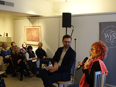 Judy Chicago Chad Alligood and Judy Chicago at Form and Concept in Santa Fe, NM, February 10, 2017