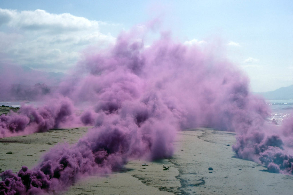 Judy Chicago SMOKE SCULPTURE: <i>A Purple Poem for Miami </i>