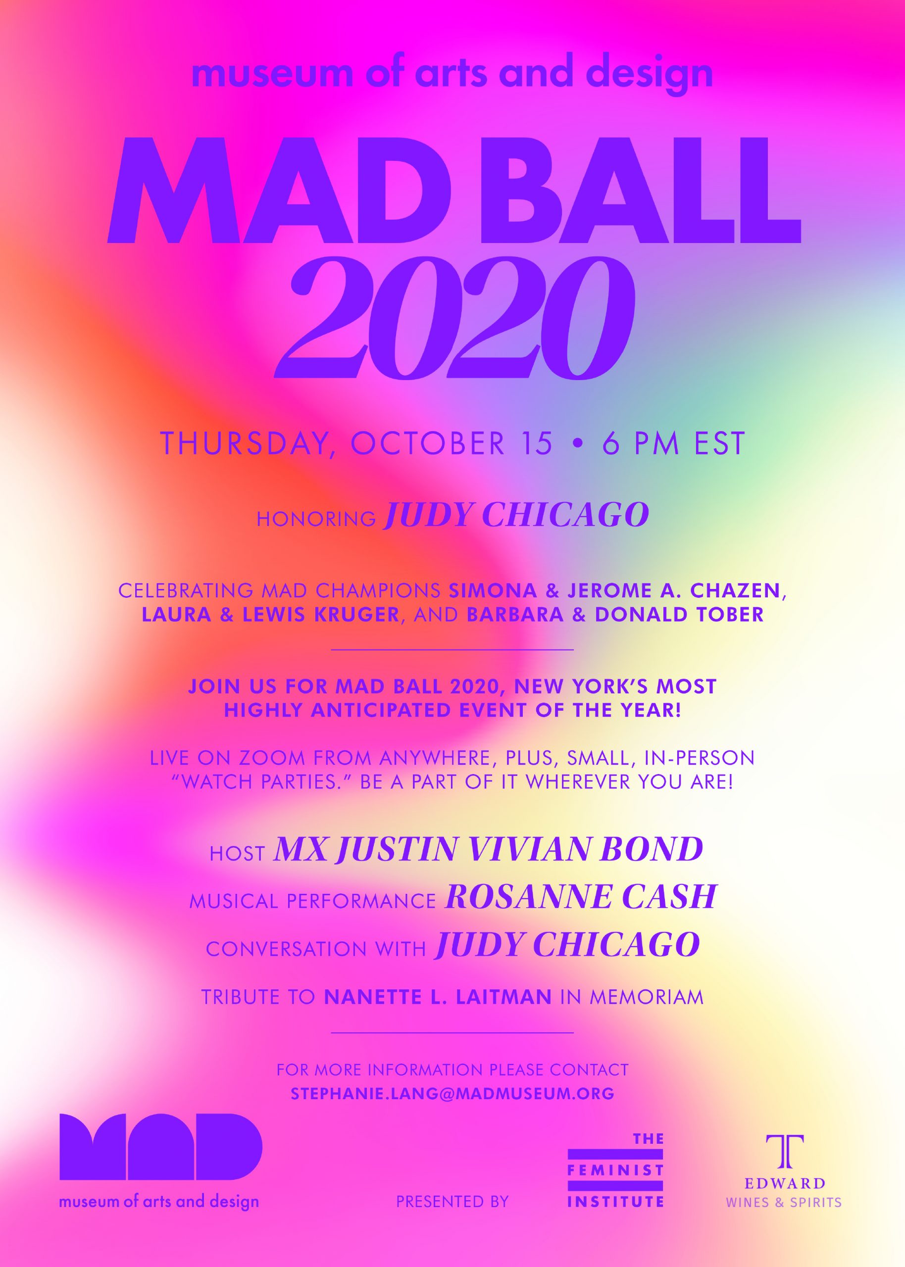 Judy Chicago MAD BALL 2020