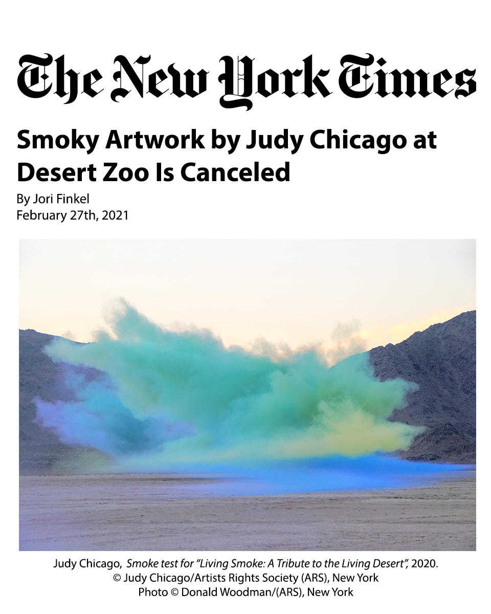 Judy Chicago Smoky Artwork by Judy Chicago at Desert Zoo Is Canceled